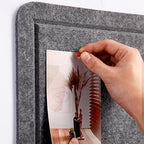 Bulletin Board - 23.5 x 17.5 inches Decorative Felt Pin Board - Cork Board Alternative for Wall - Foldable Photo Board Self-Adhesive Prayer Board with 20 Pushpins - Dark Gray