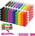 WOSWEL Dry Erase Markers, Chisel Tip Whiteboard Markers, Low Odor Thick Dry Markers, 50 Bulk 10 Assorted Colors for Teachers, Classroom, Office & Home Use