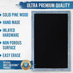 HBCY Creations 11" x 17" Rustic Blue Solid Wood Frame Wall Chalkboard, Magnetic Surface, Home Décor, Restaurant & Café Menus, Blackboard, Includes Chalk, Eraser & Hanging Hardware