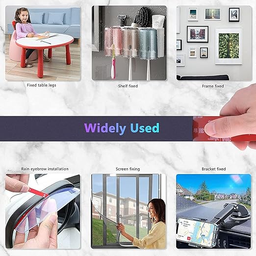 Bulina Double Sided Mounting Tape 5925 VHB 1" Width Black Foam Tape High Bond Waterproof Heavy Duty Strong Adhesive Tape Thick 0.025 in Fastener Replace Décor Frame Logos