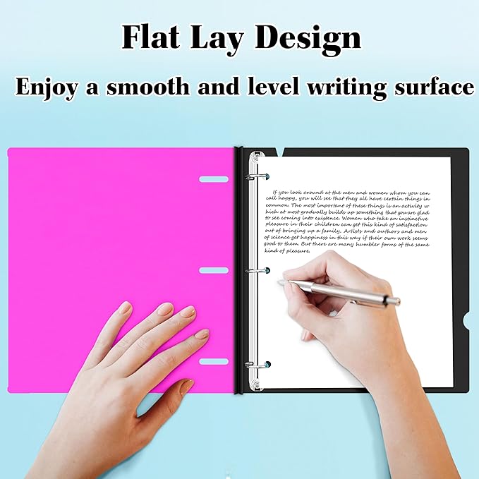 INFUN 1 INCH Telescoping 3 Ring Binder - 4PCS, Portable Plastic Binder with Telescoping Spine ，3 Ring Binders with Foldable Front Cover Holds 8.5" x 11" Paper for School,Office and Homes