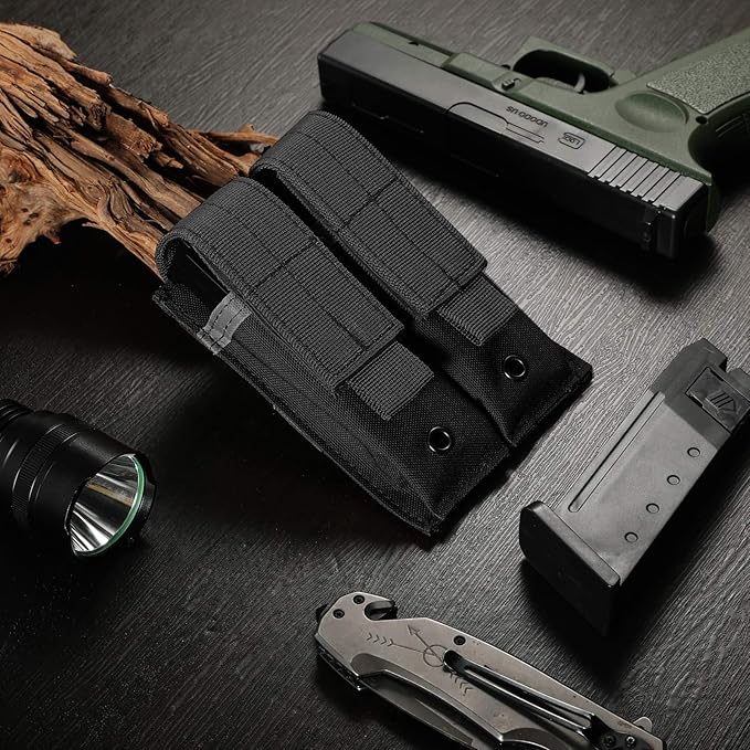 Tactical Single/Double Pistol Mag Pouch Outdoor Molle Open-Top Magazine Pouch for Glock M1911 92F