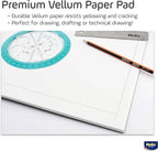 Helix - 100% Rag Vellum Paper Pad - 18 Inch x 24 Inch - 50 Sheet Pad - Acid-Free - Drafting, Art, Sketching and Tracing