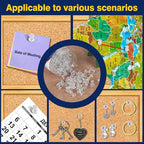 DANRONG 800 PCS Clear Push Pins, Standard Thumb Tacks for Bulletin Board, Steel Point and Clear Plastic Head, Pin Tacks for Wall Cork Board Maps Photos Calendar Hangings, Office School Supplies