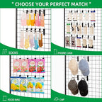 PYBTOOL 10Inch Gridwall Hooks, Grid Panel Hanging Hooks for Retail, Home, and Workspace Organization, Displays, and Storage Solutions(40Pack,Black)