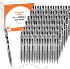 Shuttle Art Black Gel Pens, Ink Glide Series 90 Pack Retractable 0.5mm Fine Point Rollerball Gel Ink Pens Bulk Set Quick Drying Smooth Writing with Grip for Journaling Note Taking Office School Home