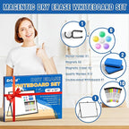 Grtard Dry Erase Magnetic White Board, 16''x12'' Double-Sided Desktop Whiteboard with Stand, Portable Small Whiteboard Set, Dry Erase Board for to-Do Lists, Drawing, Office, Home(Black)