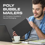 Black Poly Bubble Mailers 8.5x12 inch #2 | Self Seal Padded Envelopes | Cushioned Bubble Mailer | Usable Size 8.5x11 | WaterProof | Lightweight mailing Shipping Bags | 200 Pack Bulk