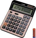 HIHUHEN Large Computer Electronic Calculator Counter Solar & Battery Power 14 Digit Display Multi-Functional Big Button for Business Office School Calculating (HY-9200B)