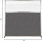 Versare Hush Screen Portable Room Divider | Workstation Wall Divider | Freestanding Privacy Hush Panels | Clear Fluted Windows | Fabric Office Divider Screen | Great for Room Separation
