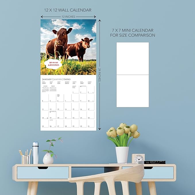 Graphique 2026 On the Farm Wall Calendar | 12” x 12” | Thick Paper | Home & Office Organizer | Large Monthly Grid | 3 Languages & Marked Holidays | 4 Month Preview Page for 2027