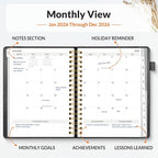 SUNEE 2026 Planner 5.9" x 8.3" – Dated Productivity Planner for Time Management - Daily,Weekly & Monthly Planner to Achieve Goals - Planner 2026 dated from January 2026 – December 2026,Black