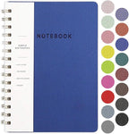 Spiral Notebook-5.75" x 8.125" College Ruled Journal with Inner Pockets and 160 Pages,PU Leather Cover Business Journal, Twin-Wire Binding Notebook Perfect for Office & Home School Supplies Navy Blue