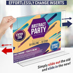 Acrylic Sign Holder 11 x 8.5 - Acrylic T Shape Table Top Display Stand, 6 Pack, Double Sided, Bottom Load, Landscape Style Menu Ad Frame. Perfect for Restaurants, Promotions, Photo Frames, Classroom