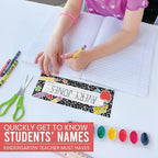 Hadley Designs Desk Name Tags For Classroom -25 Student Name Plates For Classroom Kindergarten, Preschool, 1st, 2nd & 3rd Grade, 9x3 Teacher Nameplates For Student Desks & Cubbies, Apple Nametags