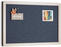 Fluxynara Felt Cork Board Alternative, Felt Bulletin Board 16" x 12" Oatmeal Frame with 8 Adhesive Tabs, Pin Board for Home Office, Classroom, Entryway, Kitchen Wall Decor—Navy Blue