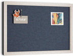 Fluxynara Felt Cork Board Alternative, Felt Bulletin Board 16" x 12" Oatmeal Frame with 8 Adhesive Tabs, Pin Board for Home Office, Classroom, Entryway, Kitchen Wall Decor—Navy Blue