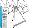 U.S. Art Supply 15" High Aluminum Tabletop Display Easel for Painting (10 Pack), Adjustable Folding Stand - Portable Art Easel for Displaying Canvas, Whiteboards, Posters, Signs, Pictures, Paintings