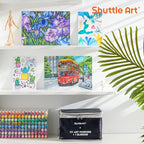 Shuttle Art 172 Colors Dual Tip Alcohol Based Art Markers,171 Colors plus 1 Blender Permanent Marker 1 Marker Pad with Case Perfect for Kids Adult Coloring Books Sketching and Card Making