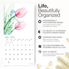 RED EMBER Essence of Flowers 2026 Wall Calendar 12 Month | 12" x 24" Open | Thick & Sturdy Paper | Holiday Gift | Garden Nature Art Calendar 2026