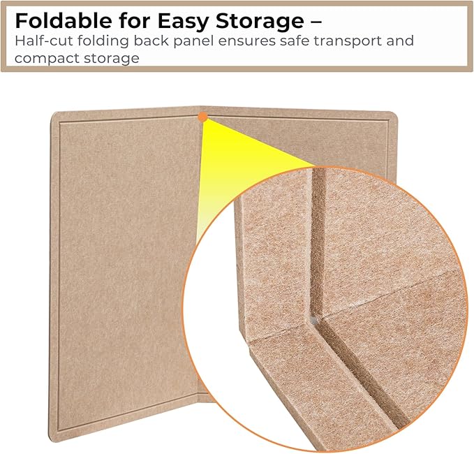 Foldable 72x 48 Inches Large Bulletin Board for Wall, Decorative Picture Display Felt Board with Self-Adhesive Tape for School, Home, Kitchen & Office Walls, Includes 30 Pins, Oatmeal