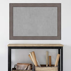 Amanti Art Grey Framed Magnetic Board 29x41 Large Vision Board for use with Magnets, 100% Metal Sheet to Display Items as Office Decor or for Home Organization in mudroom, Kitchen or Kids Room
