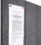 Large Cork Board Alternative 36" X 24" Bulletin Board - 6 Pack Removable Felt Wall Tiles, Cork Wall Tiles Bulletin Board Home Office Essentials - Dark Gray
