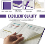 EMOMAS Lined Journal Notebook, 6Pack Hardcover Notebook for Men & Women – Journals for Writing, Work, School, Home & Daily Notes, 160 Pages – Medium A5, 5.7"x8", 100 gsm Thick Paper (Purple)