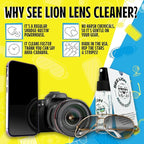 cellhelmet See Lion Premium Lens Care Bundle | Anti Fog Spray + Streak-Free Lens Cleaner with 2 Black Microfiber Cloths | Safe for Glasses, Goggles, Screens & Optics | Travel-Size 30ml / 1oz Bottles