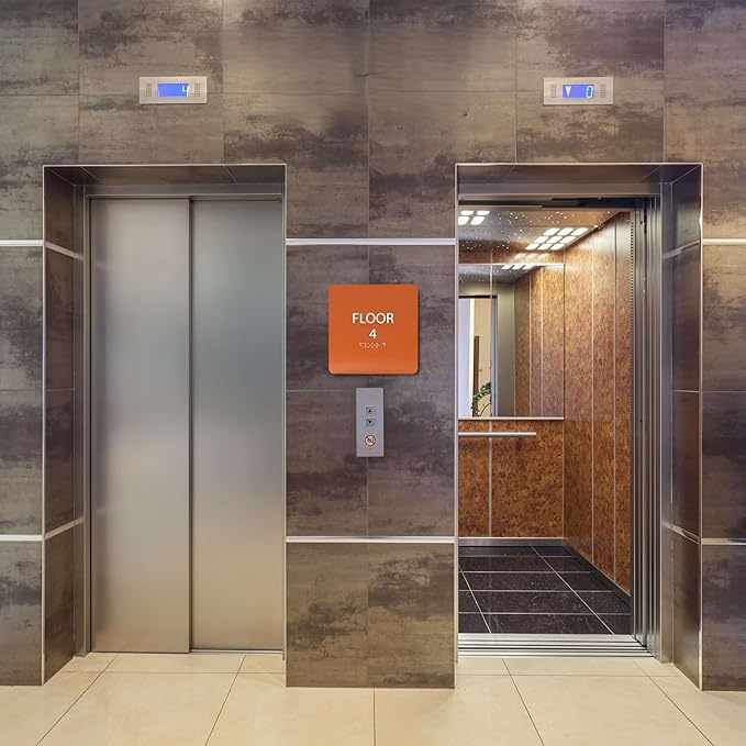 Royal ADA Floor 4 Sign with Braille – Made from Durable Acrylic and Ready to Mount