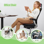 Aurssa Air Fiber Office Chair Cushion - Ergonomic Seat Cushion for Orthopedic Coccyx, Relief Hip & Back Support - Doctor Recommended Cushion for Long Sitting Worker Driver & Handicapped (Dark Gray)