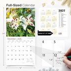 RED EMBER Lilies 2026 Wall Calendar 12 Month | 12" x 24" Open | Thick & Sturdy Paper | Holiday Gift | Flower Nature Calendar 2026