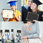 HAUTOCO 10 Pcs Certificate Holders, Black Diploma Folders Document Covers with Gold Foil Border for Letter Size 8.5x11 Cardstock, Award, Graduation