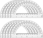 Hoiny 10 Pack Clear Protractor, 6 Inch Plastic Protractors, 180 Degrees Accurate Math Geometry Tools for School, Office, Classroom (Clear)