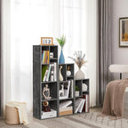 VECELO Narrow Bookshelf Set, Fits 9.3" × 10-12.8" Hardcovers, Cube Storage Bookcases, Free-Standing for Living Room, Bedroom, Home Office, 2/3/4-Tier, 3-Pack, Gray