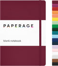 PAPERAGE Blank Journal Notebook, (Burgundy), 160 Pages, Medium 5.6 in x 8 in - 100 GSM Thick Paper – Hardcover Journaling Notebook for Work, School, Note Taking or Sketching