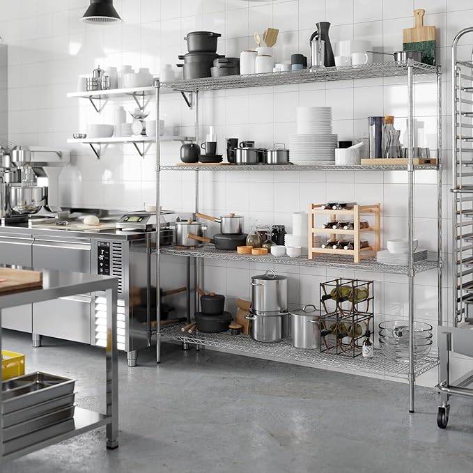 Regal Altair 18" Deep x 72" Wide x 74" Height Wire Shelving Kit | 4-Tier | NSF Commercial Storage Rack Unit