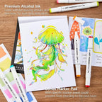 Shuttle Art 172 Colors Dual Tip Alcohol Based Art Markers,171 Colors plus 1 Blender Permanent Marker 1 Marker Pad with Case Perfect for Kids Adult Coloring Books Sketching and Card Making