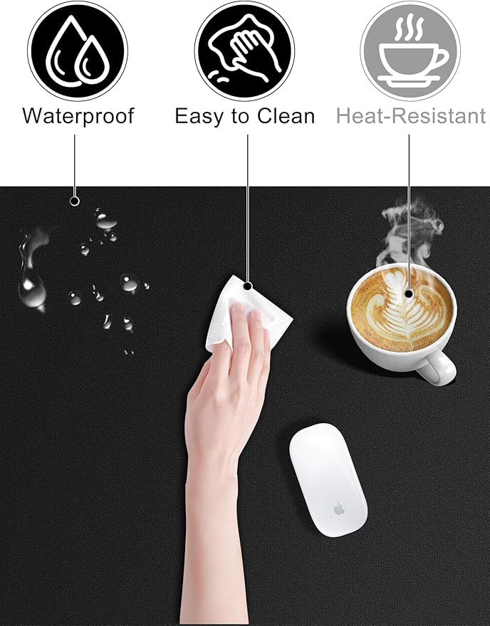 TopMade 4-in-1 Mouse Pad with 15W Wireless Charging, Foldable Phone Holder, 31.5" x 15.75" XXL Large Desk Pad, Gaming Mousepad with Ultra-Smooth Surface, Non-Slip Base, Waterproof Desk Mat, Black