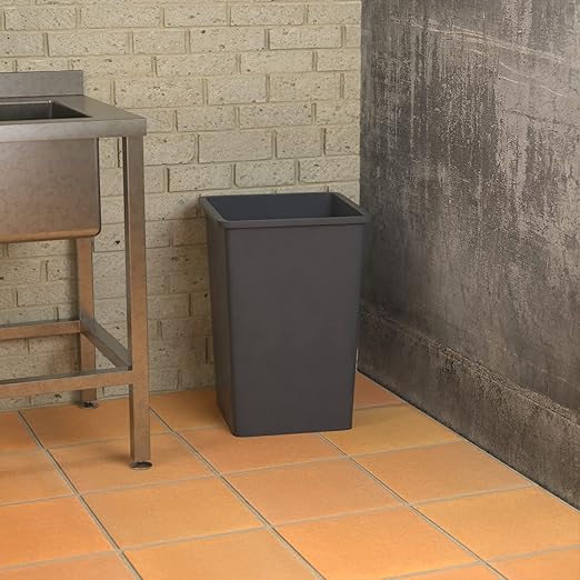 Krollen Industrial 35 Gallon Grey Square Commercial Trash Can