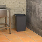 Krollen Industrial 35 Gallon Grey Square Commercial Trash Can