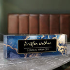 Custom Name Plate for Desk, Desk Name Plate Personalized, Office Decor for Women Men, Acrylic Desktop Accessories, Office Gifts for Coworkers Boss Teacher, Employee Appreciation Gifts (Blue Coast)
