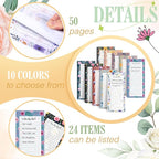 Censen 10 Pack 500 Sheets To Do List Notes Daily Checklist Notepads with 50 Sheets Each Undated Color Memo Pad Block Shopping List Pad Weekly Plan Notepad Organizer Planners(Flower Color,Lined)