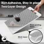 ALIUNI Drawer and Shelf Liner, Non-Slip Kitchen Cabinet Liners Non-Adhesive Thick Strong Grip Waterproof Washable Mats Protect Dresser Shelves Cupboard Bathroom Cabinets, Black & White, 24 in X 10 FT