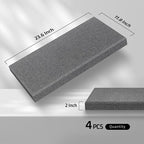 UMIACOUSTICS 4 PCS Acoustic Panels with Hanging Brackets, 2” Thick Fiberglass Sound Proof Panels Removable for Studios, Office, Home Theater Wall- Charcoal Grey