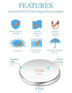 Neosmuk Rare Earth Magnets, Super Strong Magnet Heavy Duty for Craft, Neodymium Magnets with Adhesive Backing for Board, Thin Powerful Large and Industrial Magnets Stick for Cabinet, Refrigerator