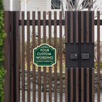 Custom Decorative Outdoor Metal Sign - Personalized Aluminum Driveway Sign, Waterproof, Made in USA - Design 2 Forest Green 12x12 In