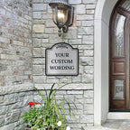 Custom Decorative Sign, Personalized Metal Sign for Business, Driveway, Home, Airbnb, Office Door Plaque, Brushed Nickel Sign, 18x18 Inches, ACM, Fade Resistant, Made in USA by Sigo Signs