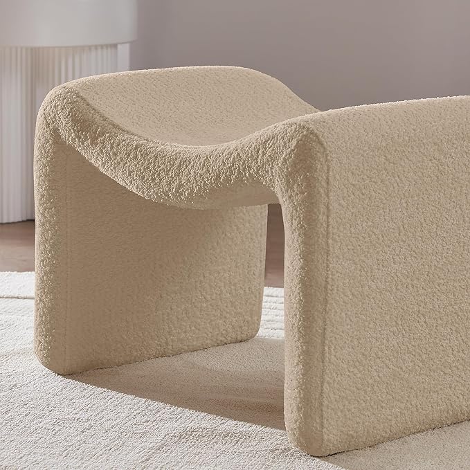 VANOMi Small Footstool Ottoman, Multi-Functional Modern Foot Stool, Sofa Footrest Extra Seating for Living Room, Entryway, Hallways and Bedrooms, Small, Camel