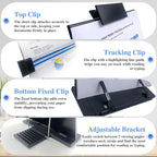 Keenjorika Desktop Document Book Holder with 7 Adjustable Positions, Black Document Holder for Desk, Paper Holder Copy Stand Holder for Speech, Paper Holder Stand for Desk Typing, Angle Adjustable